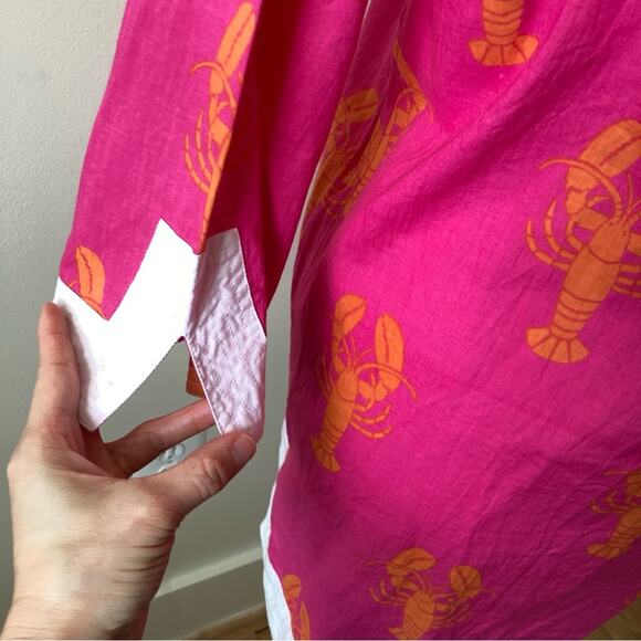 Beach Cover Top it Off Pink Orange Lobsters Medium Large - Picture 8 of 12